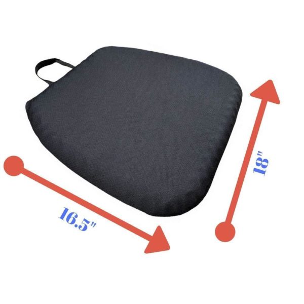 FOMI Extra Thick Firm Coccyx Orthopedic Memory Foam Seat Cushion | Black  Large Cushion for Car or Truck Seat, Office Chair, Wheelchair | Back Pain