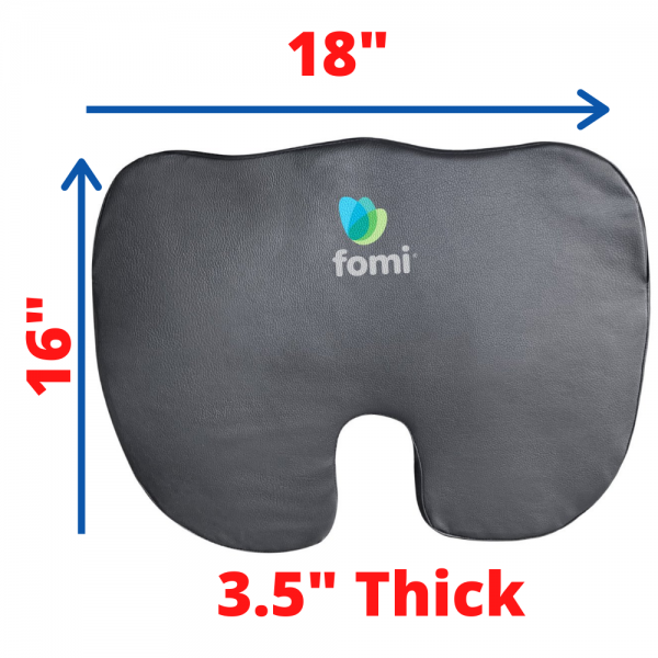 Extra Thick Coccyx Orthopedic Memory Foam Seat Cushion by FOMI Care Black  Large Cushion For Car or Truck Seat, Office Chair, Wheelchair Back Pain